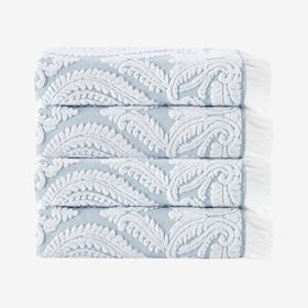 Laina Turkish Bath Towels - Turquoise - Set of 4