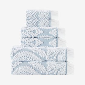 Laina Turkish Towels - Turquoise - Set of 6