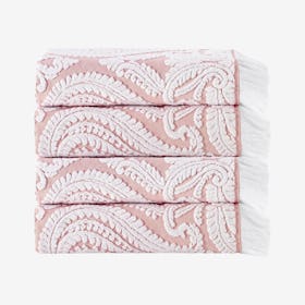 Laina Turkish Bath Towels - Pink - Set of 4