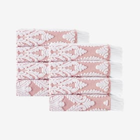 Laina Turkish Hand Towels - Pink - Set of 8