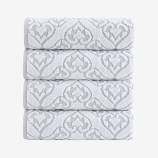 Gonzales Turkish Bath Towels - Silver - Set of 4