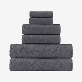 Gracious Turkish Towels - Anthracite - Set of 6