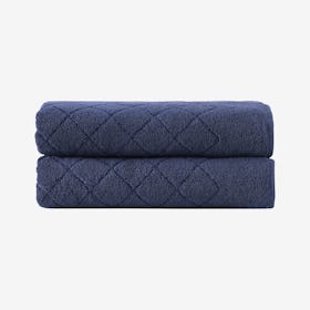 Gracious Turkish Bath Towels - Navy - Set of 2