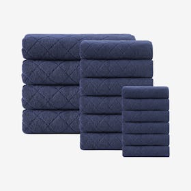 Gracious Turkish Towels - Navy - Set of 16