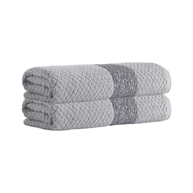 Anton Turkish Bath Towels - Silver - Set of 2