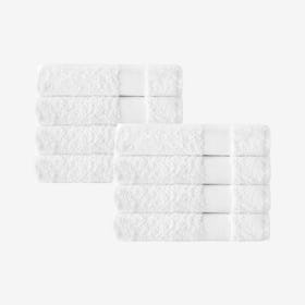 Kansas Turkish Hand Towels - White - Set of 8