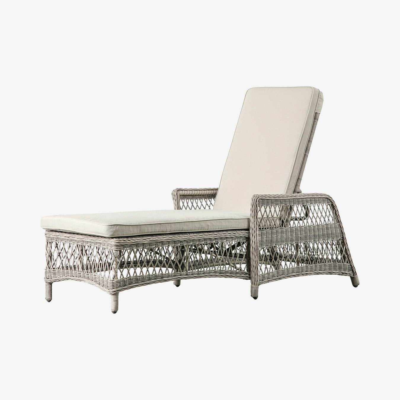 Rattan Country Lounger - Stone by E.S. Designs