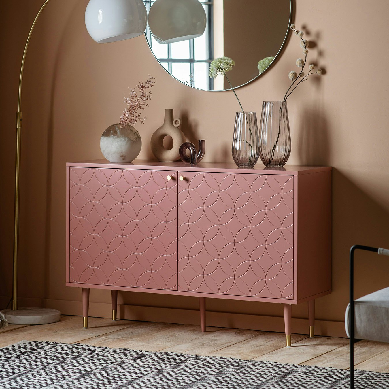 Geometric 2-Door Cabinet - Pink by E.S. Designs