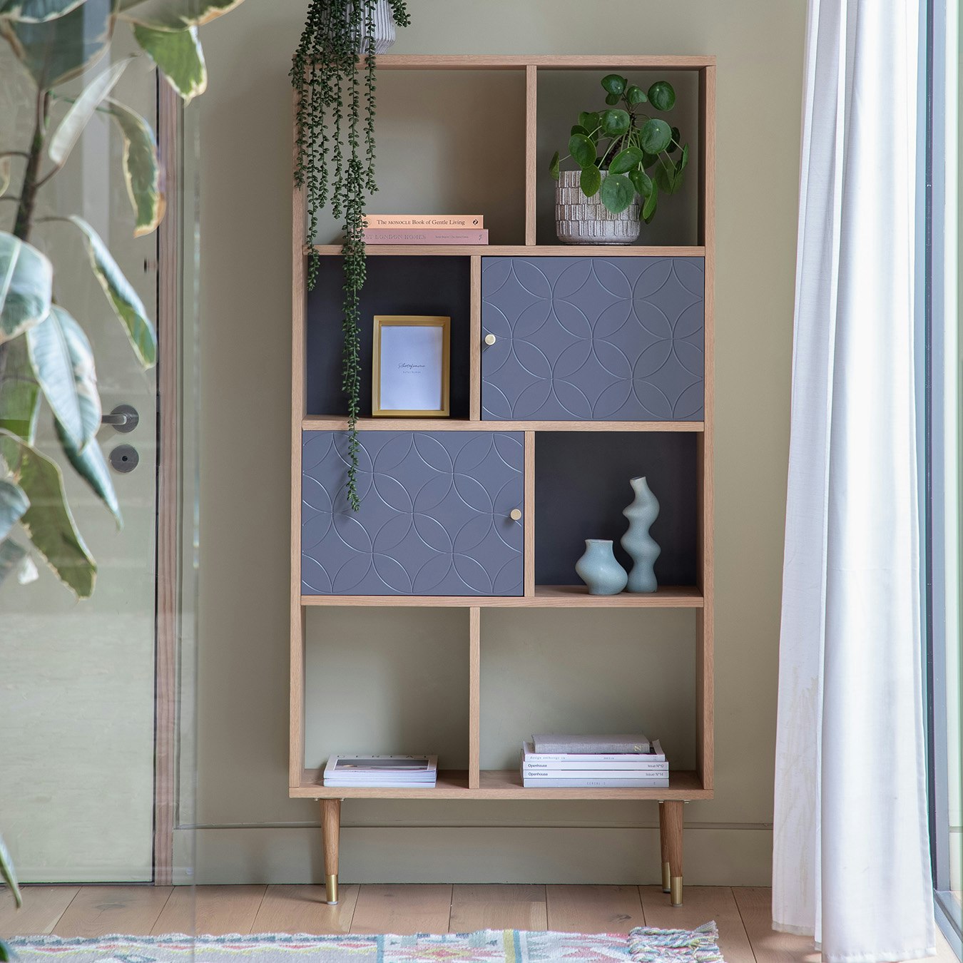 Display Unit - Oak / Grey by E.S. Designs