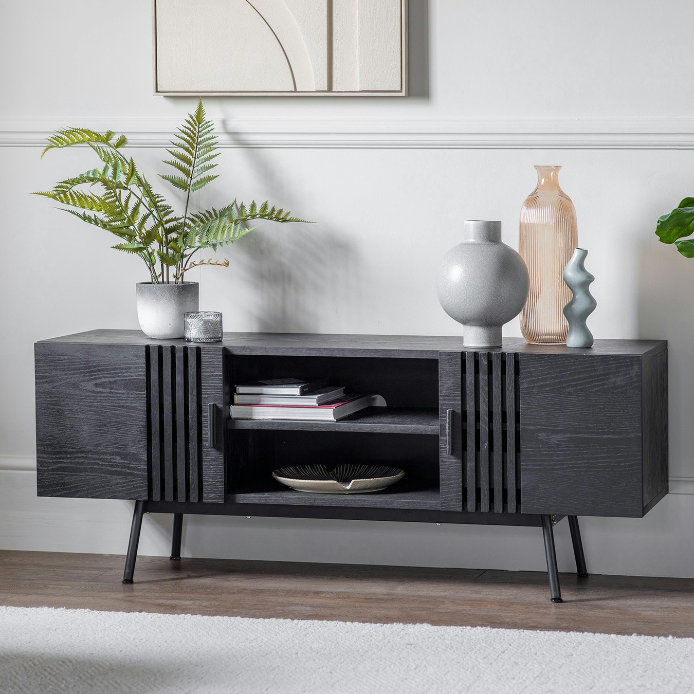 Contemporary Media Unit - Black by E.S. Designs