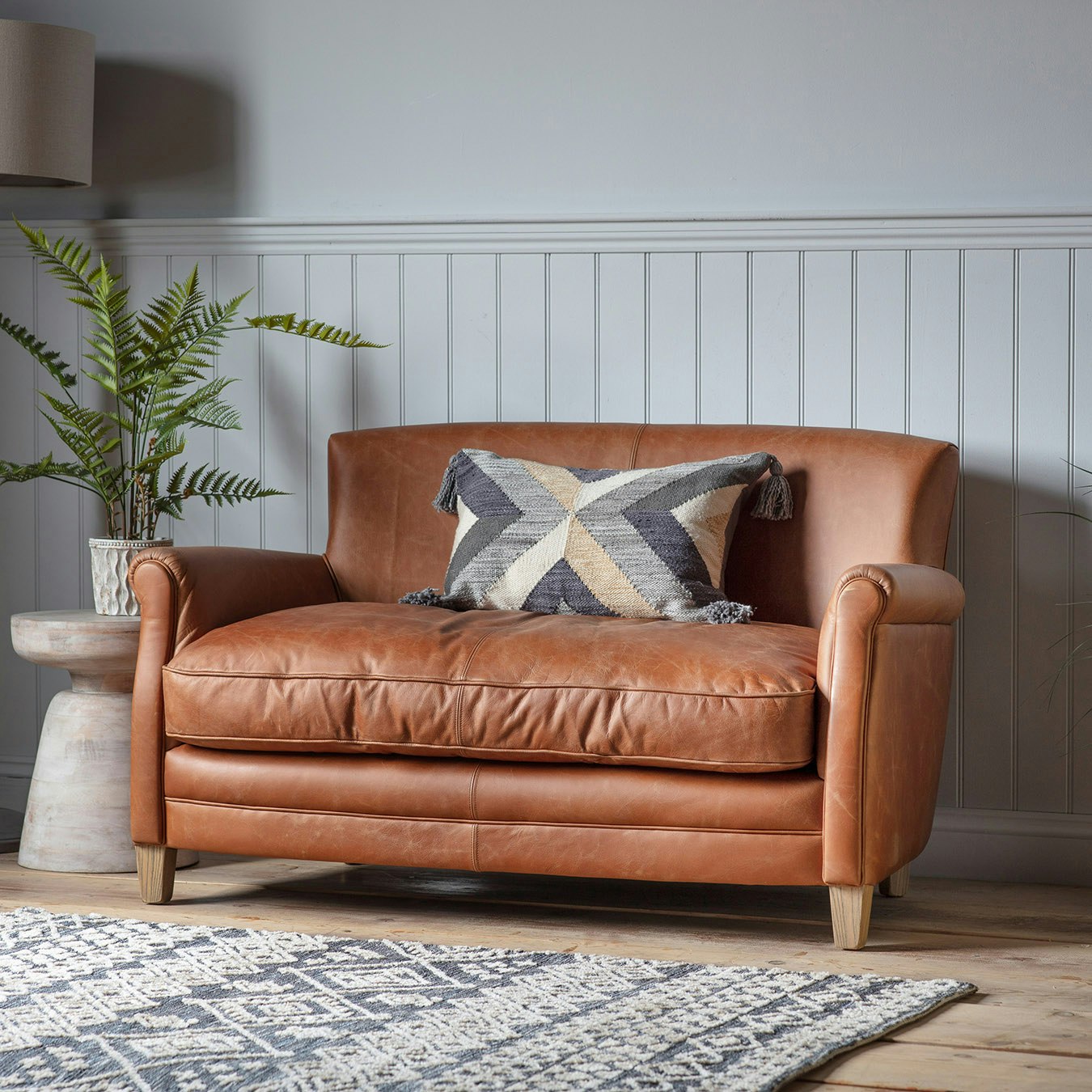 Leather Sofa - Vintage Brown by E.S. Designs