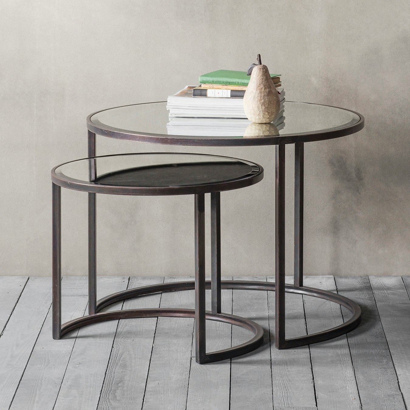 Coffee Nesting Tables - Set of 2 - Bronze by E.S. Designs