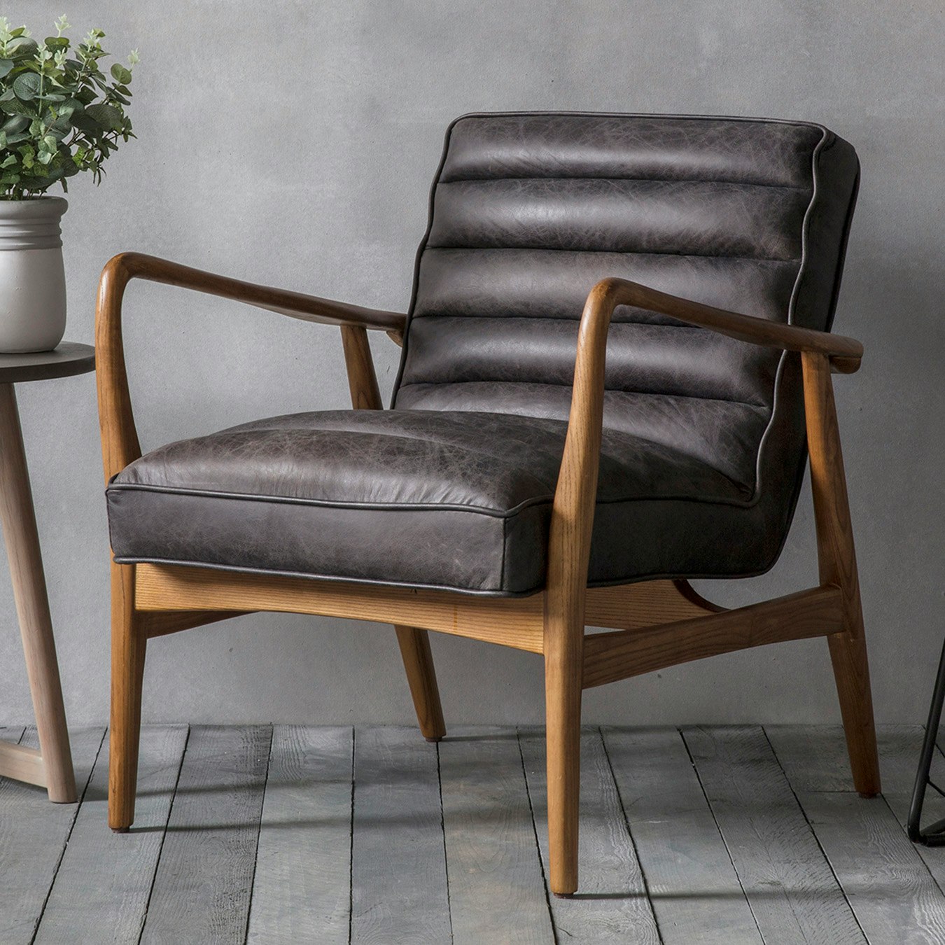 Mid Century Style Armchair - Antique Black by E.S. Designs
