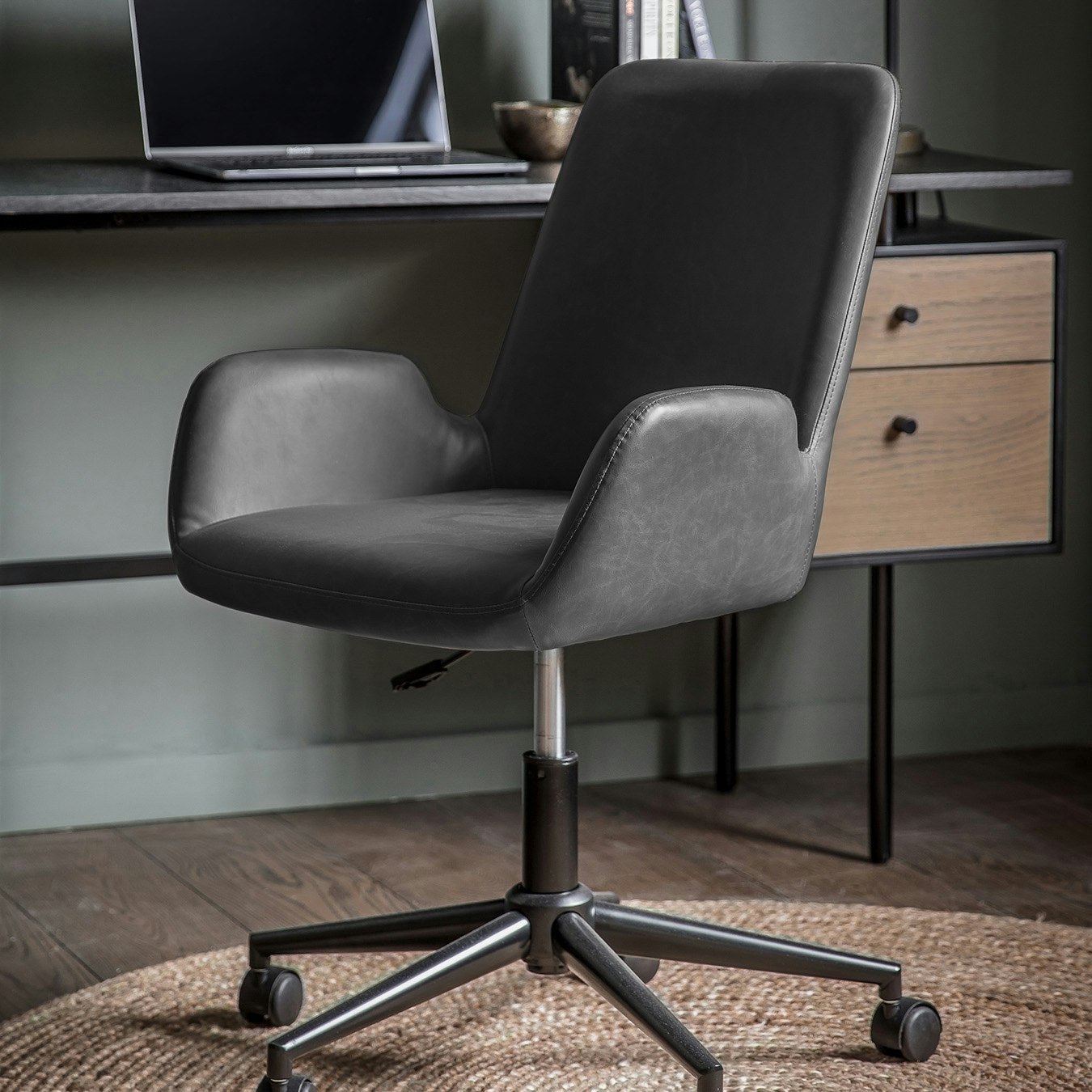 Swivel Desk Chair 1 - Charcoal by E.S. Designs