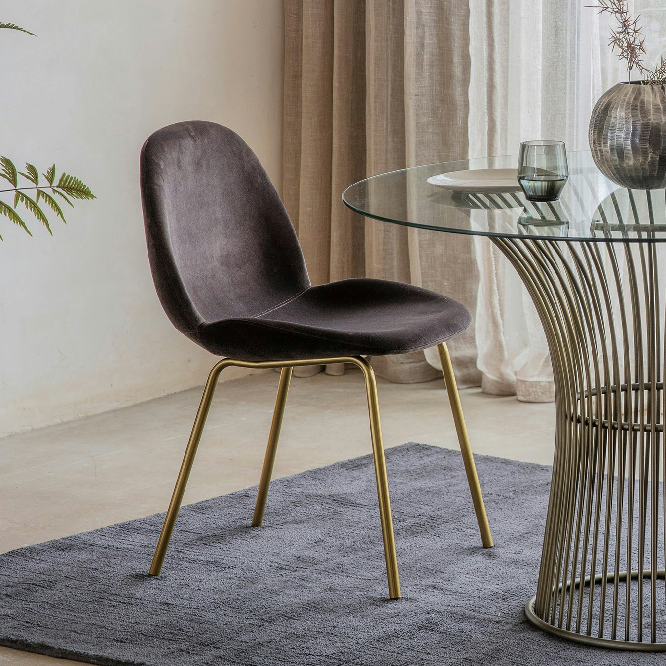 Velvet Chairs - Chocolate Brown - Set of 2 by E.S. Designs