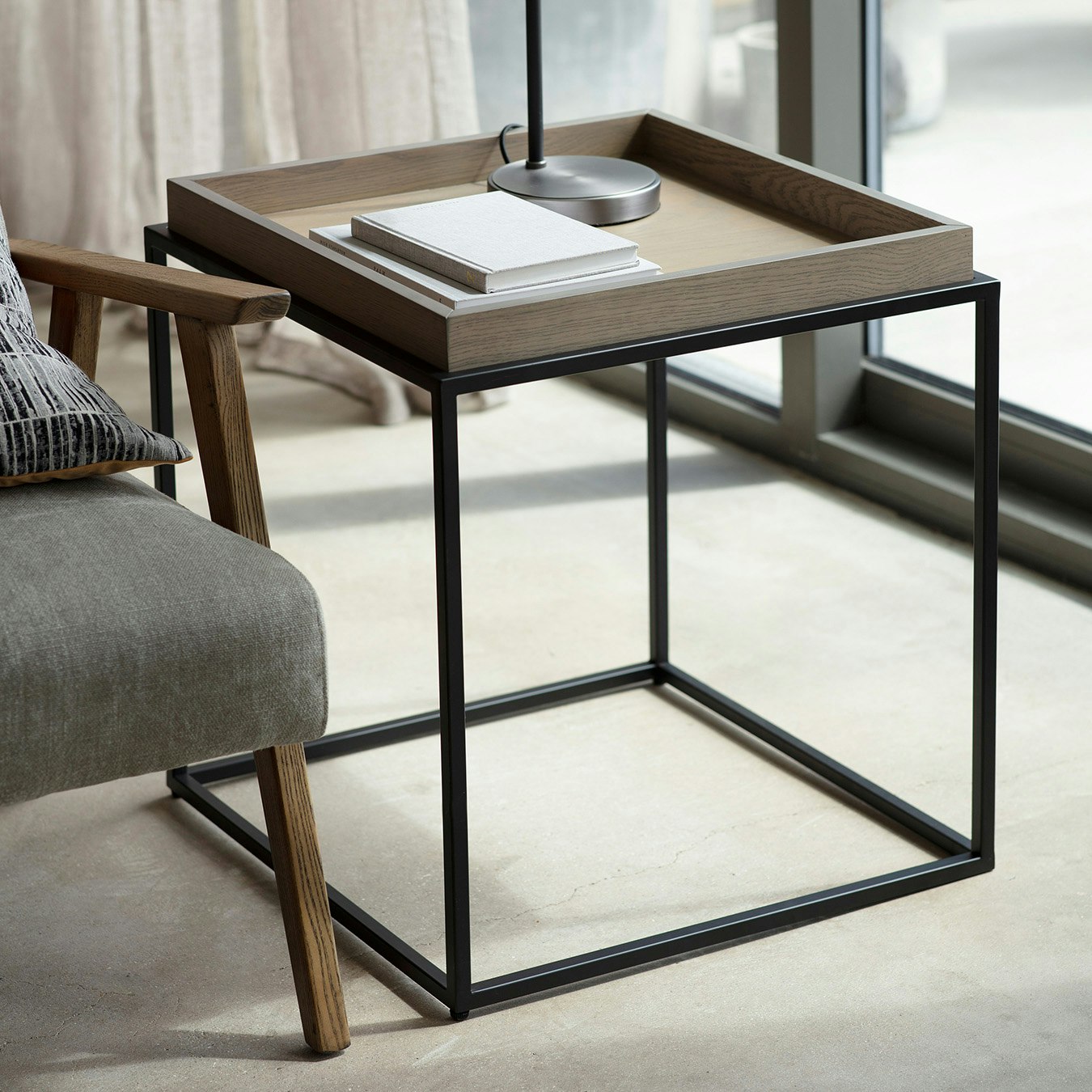 Tray Side Table - Grey by E.S. Designs