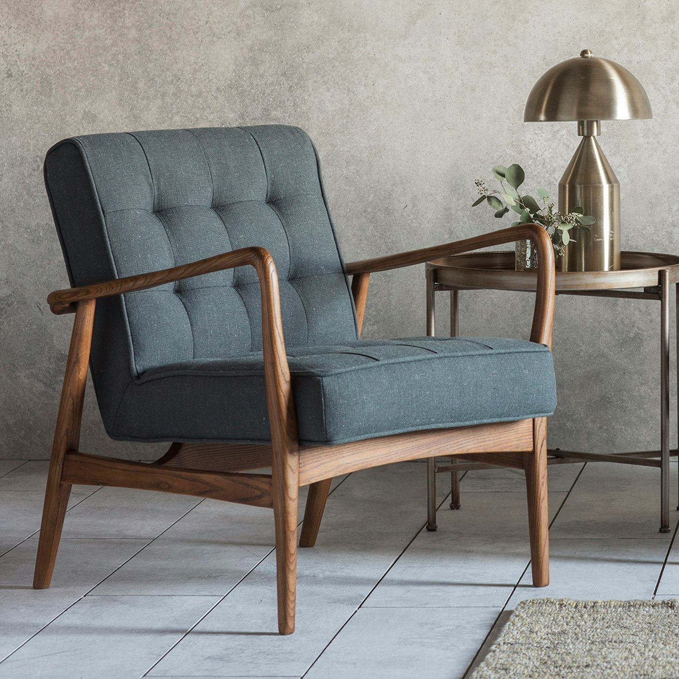 Linen Armchair - Grey by E.S. Designs