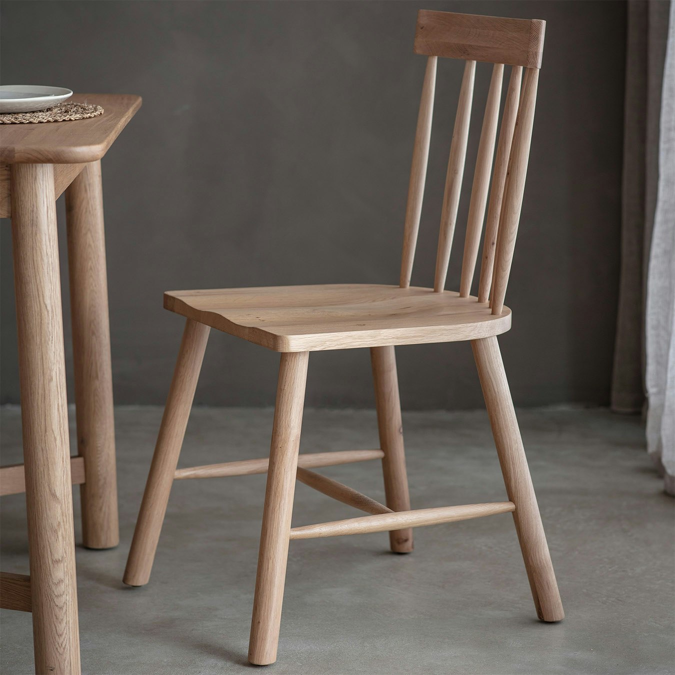 Solid Oak Dining Chairs - Set of 2 by E.S. Designs