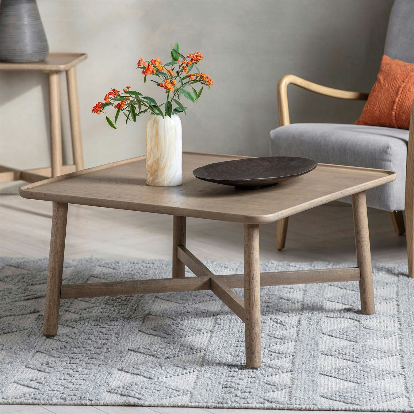 Square Coffee Table - Grey by E.S. Designs