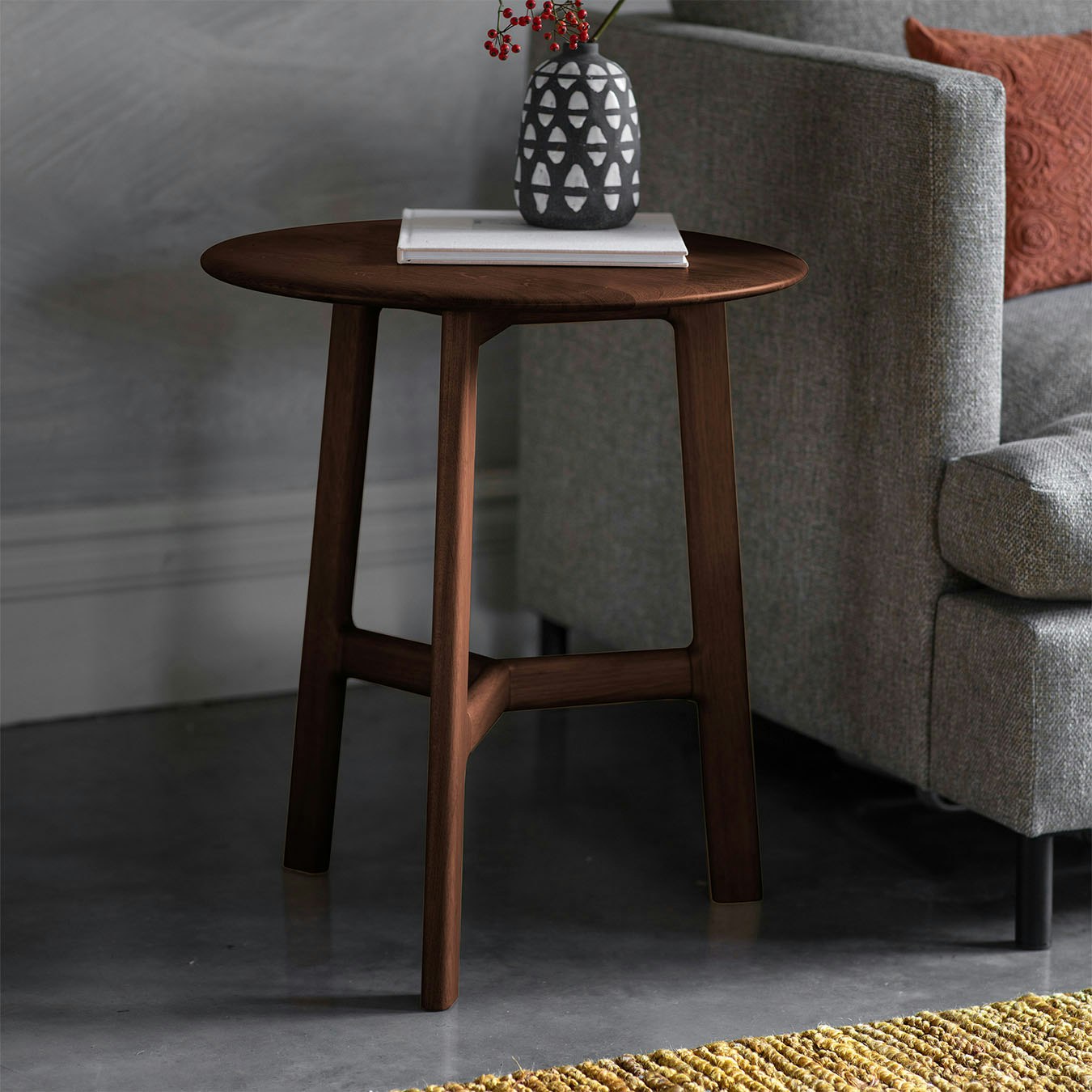 Round Side Table - Walnut by E.S. Designs
