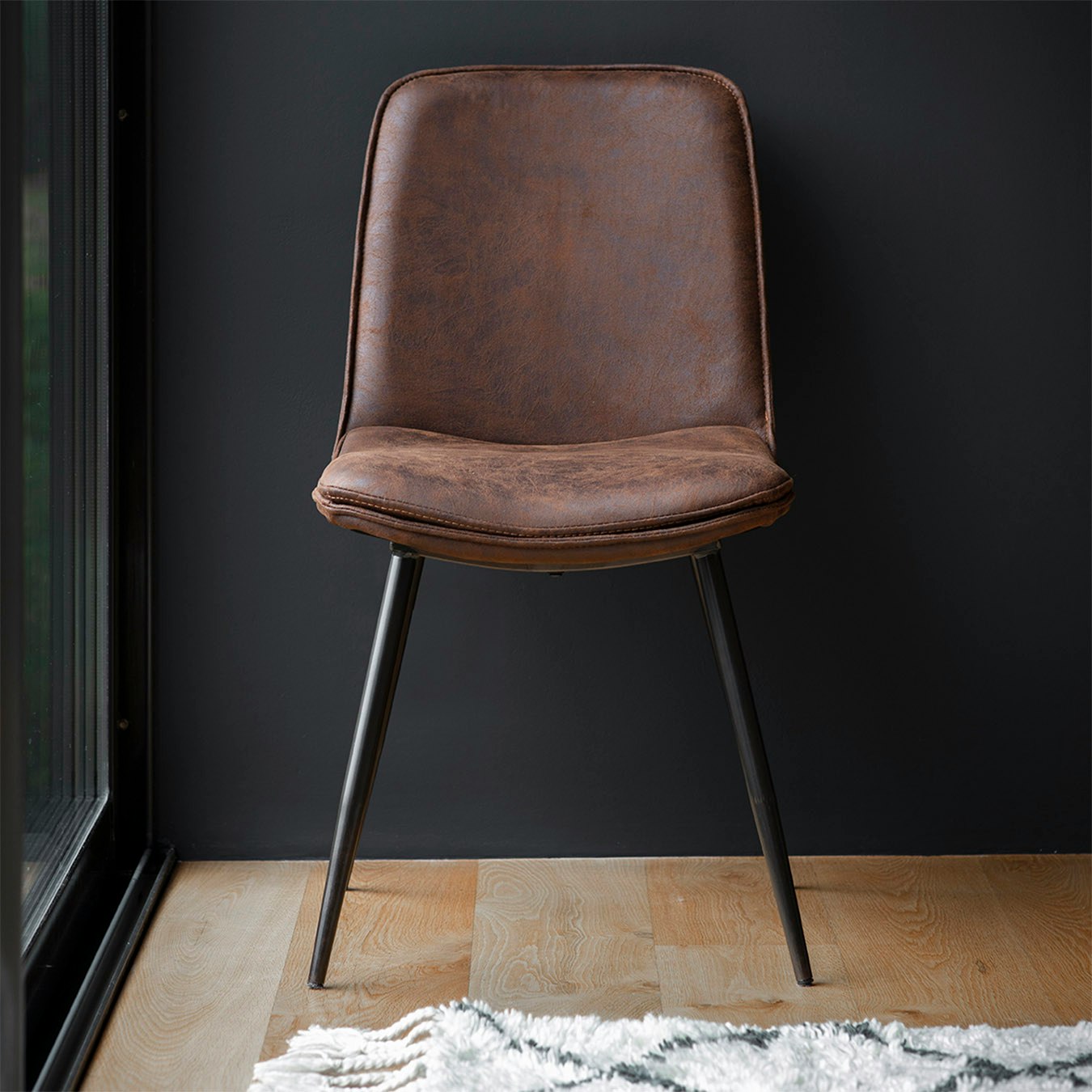 Upholsterered Chairs - Brown - Set of 2 by E.S. Designs