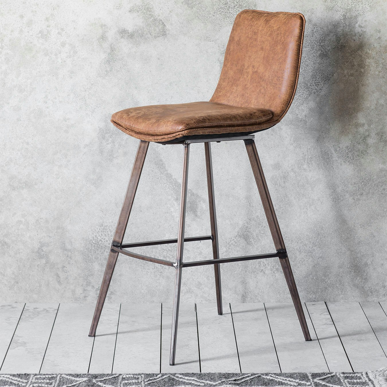 Vintage Stools - Brown - Set of 2 by E.S. Designs