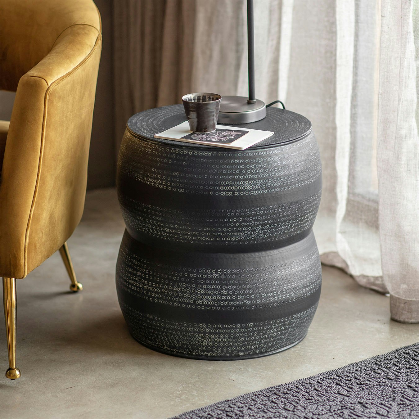 Metal Side Table - Grey by E.S. Designs