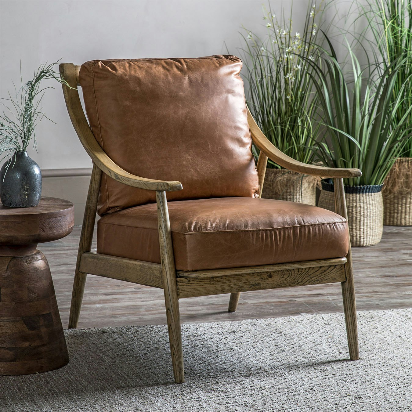 Classic Leather Armchair - Brown by E.S. Designs