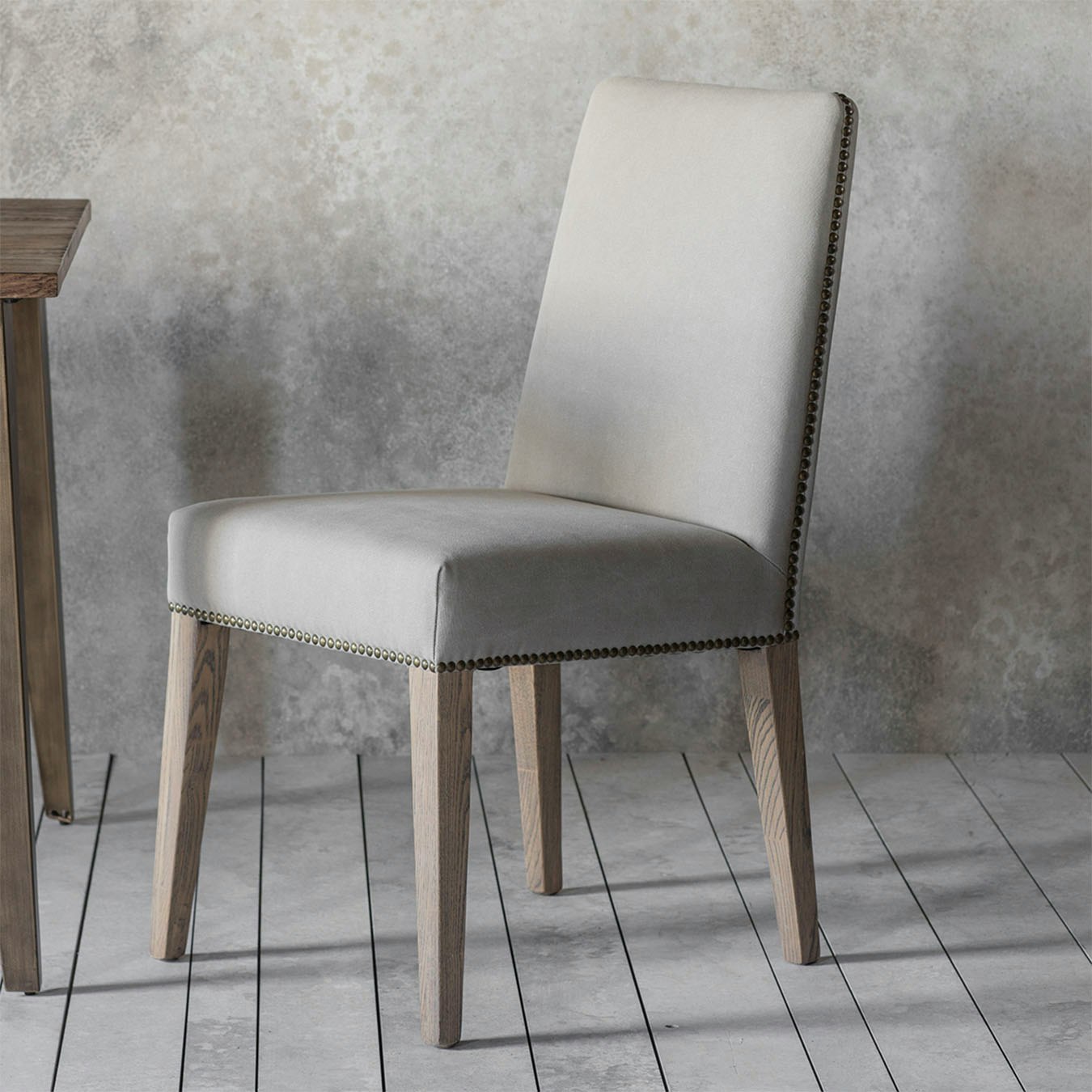 Linen Dining Chairs - Cement - Set of 2 by E.S. Designs