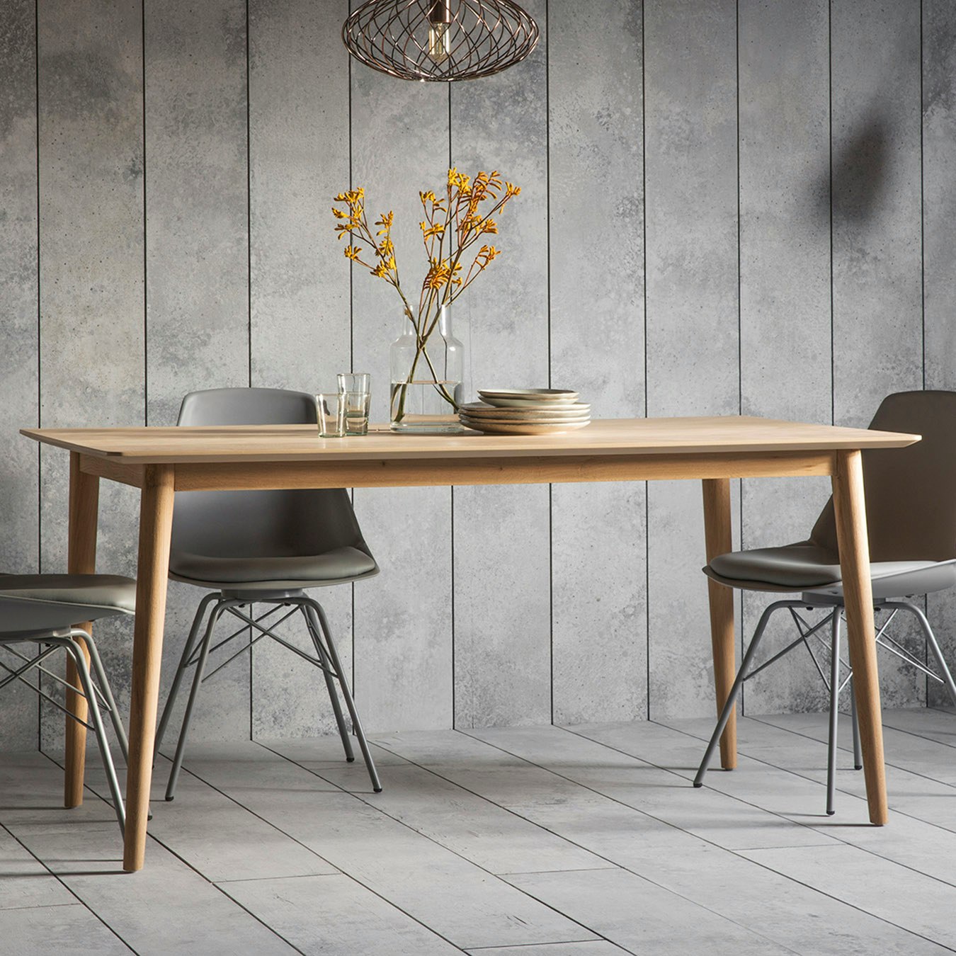 Oak Chevron Dining Table by E.S. Designs