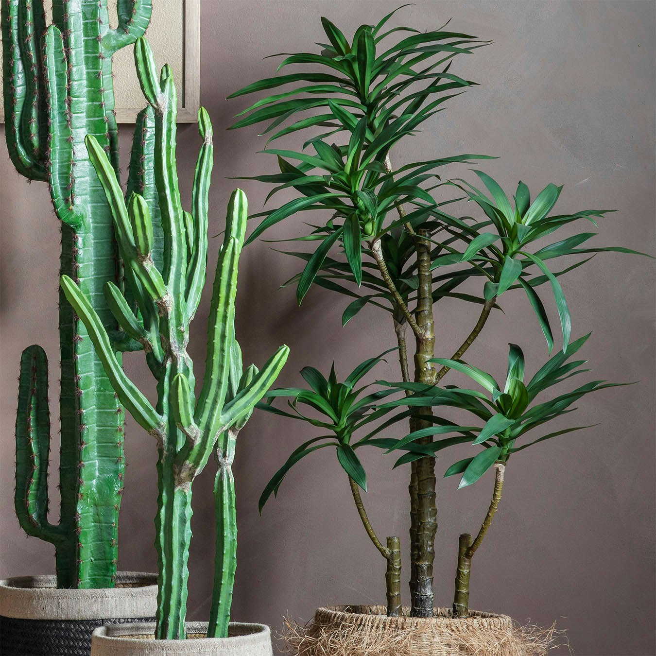 Potted Artificial Yucca Tree with Six Heads by E.S. Designs