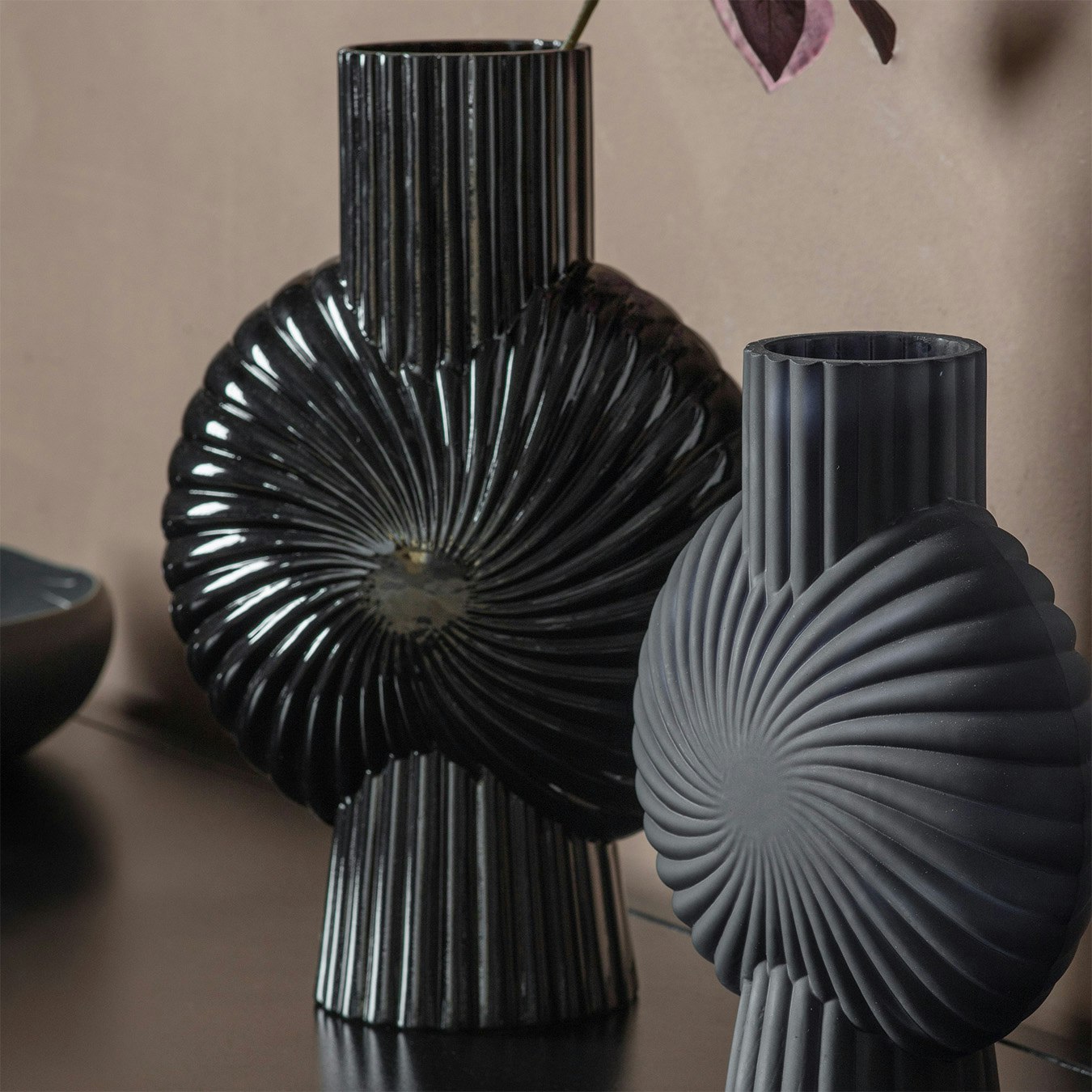 Vase - Black/Glass by E.S. Designs