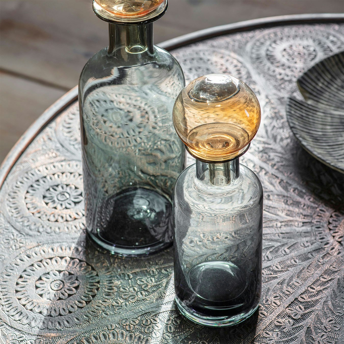 Bottle with Stopper - Grey / Brown by E.S. Designs
