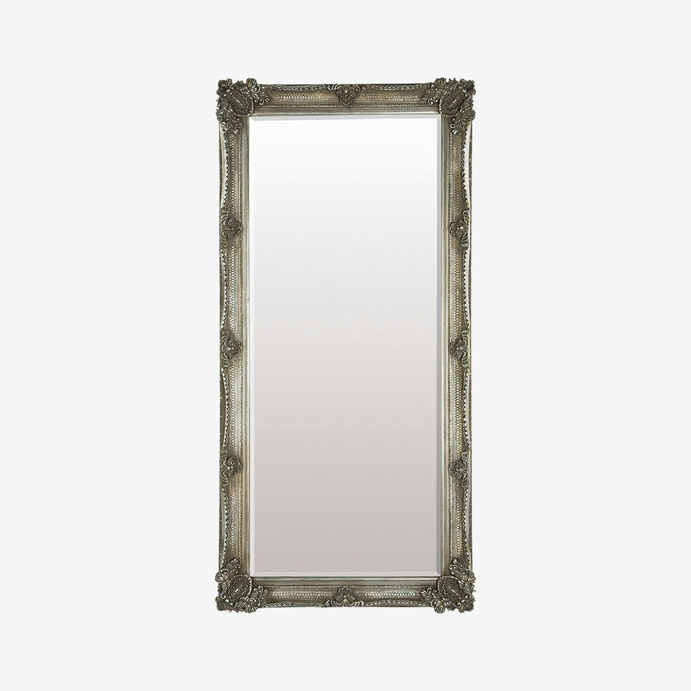 Leaner Mirror Baroque style - Silver by E.S. Designs