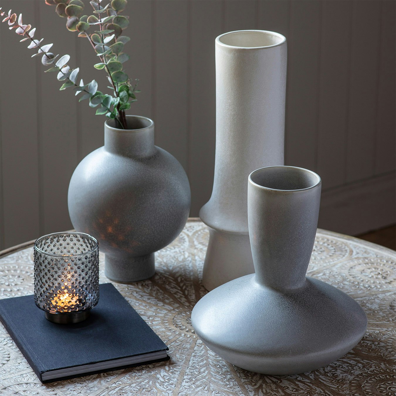 Stoneware Vase 1 - White by E.S. Designs