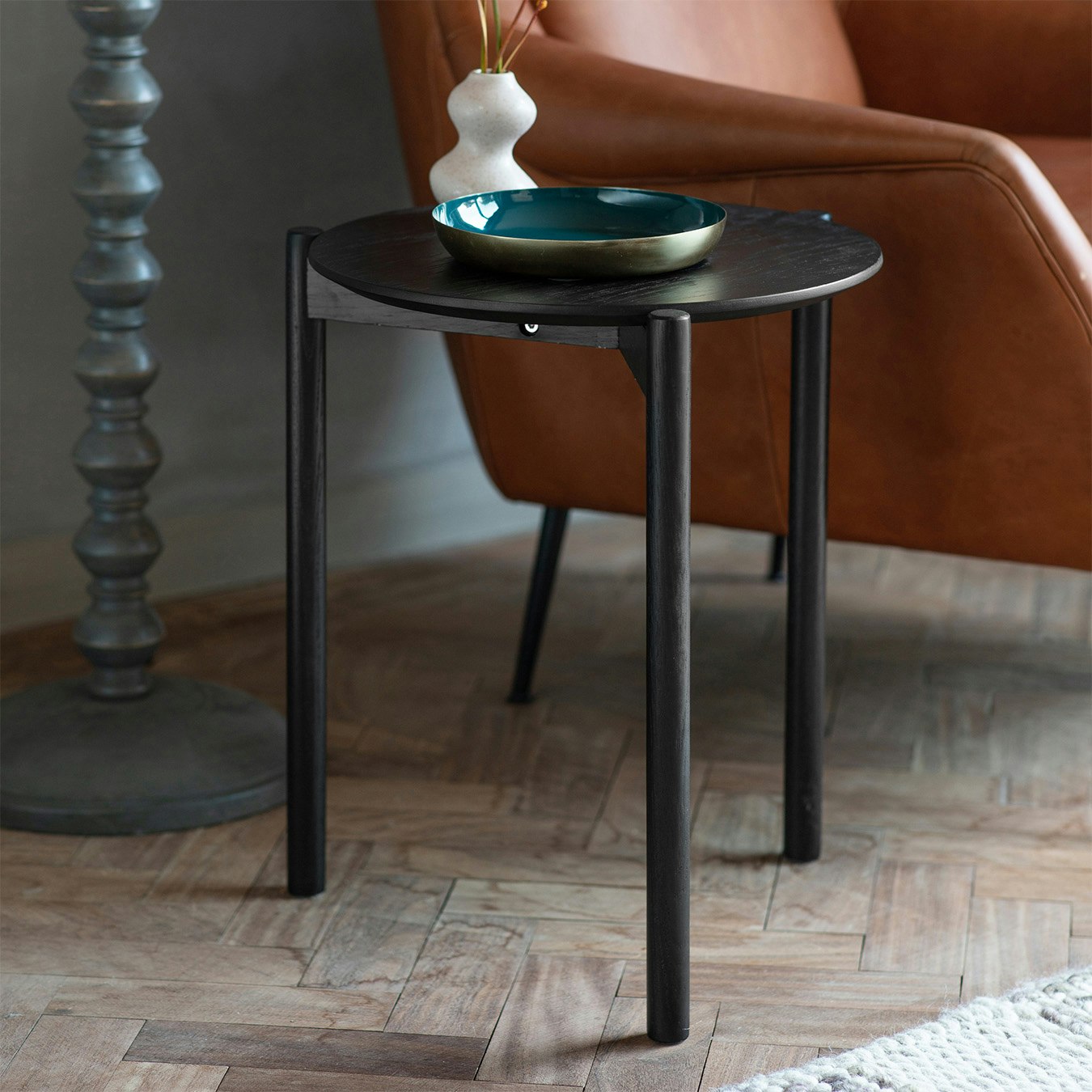 Side Table - Black/Oak by E.S. Designs