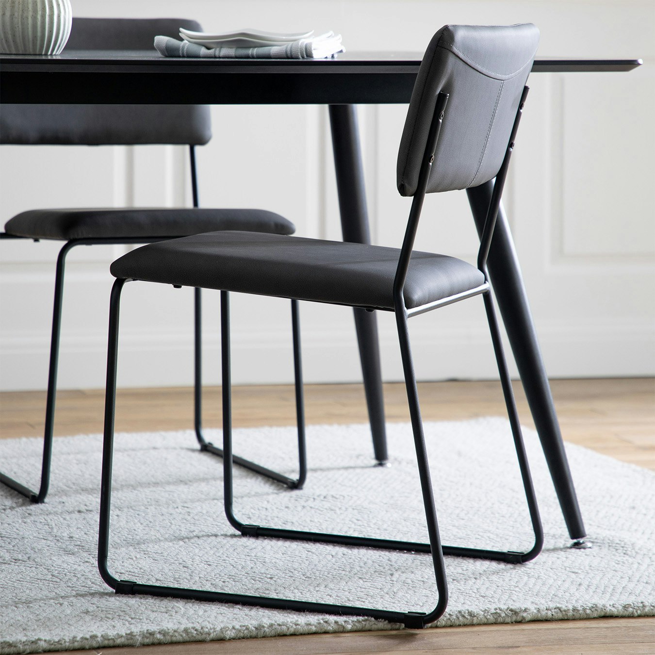 Dining Chairs - Slate Grey - Set of 2 by E.S. Designs