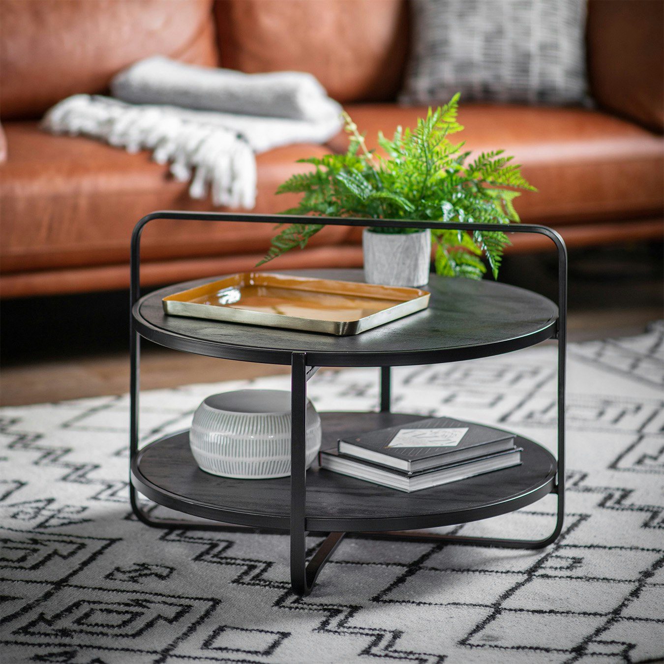 Coffee Table - Black/Antique Pewter Finish by E.S. Designs