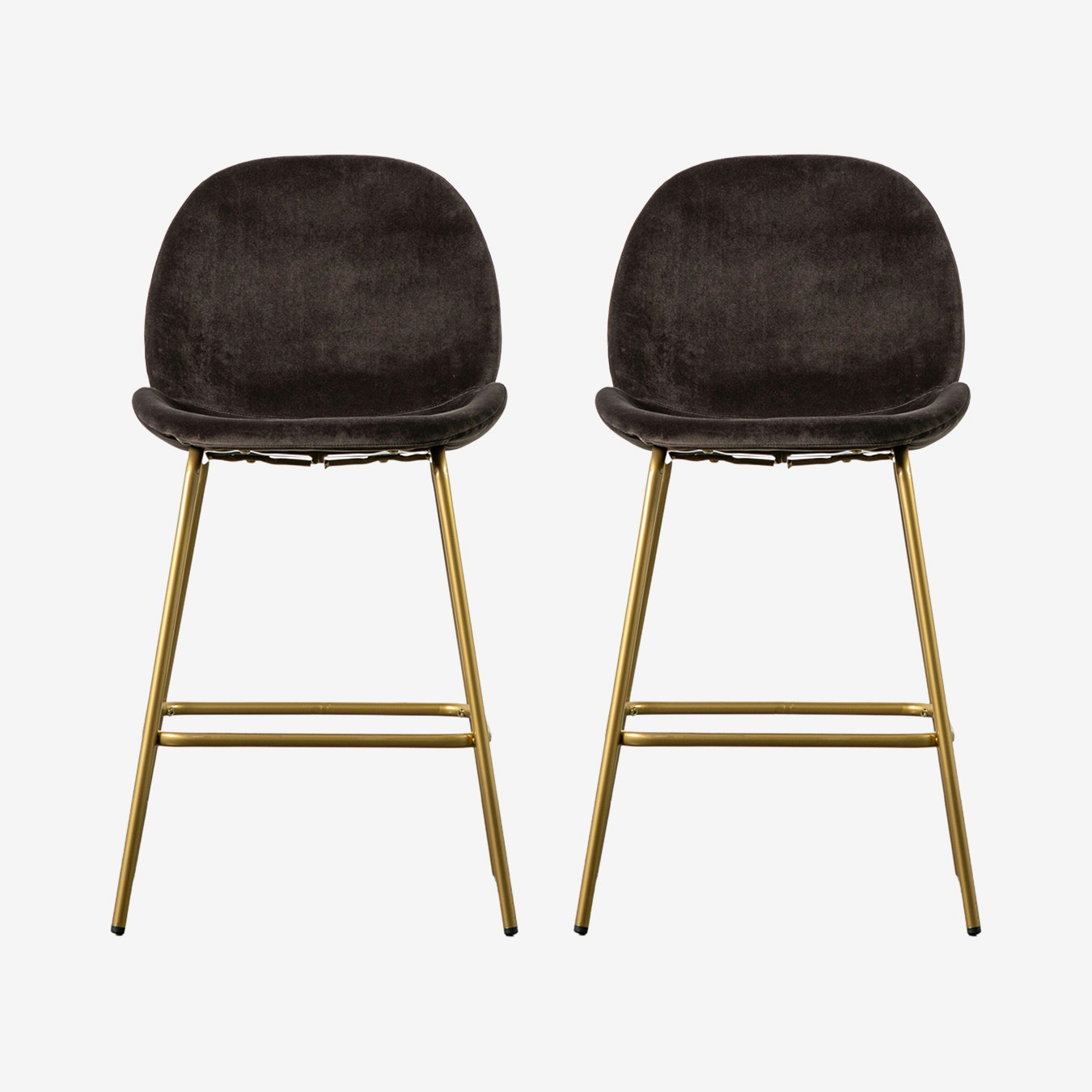 Velvet Stools - Chocolate Brown - Set of 2 by E.S. Designs