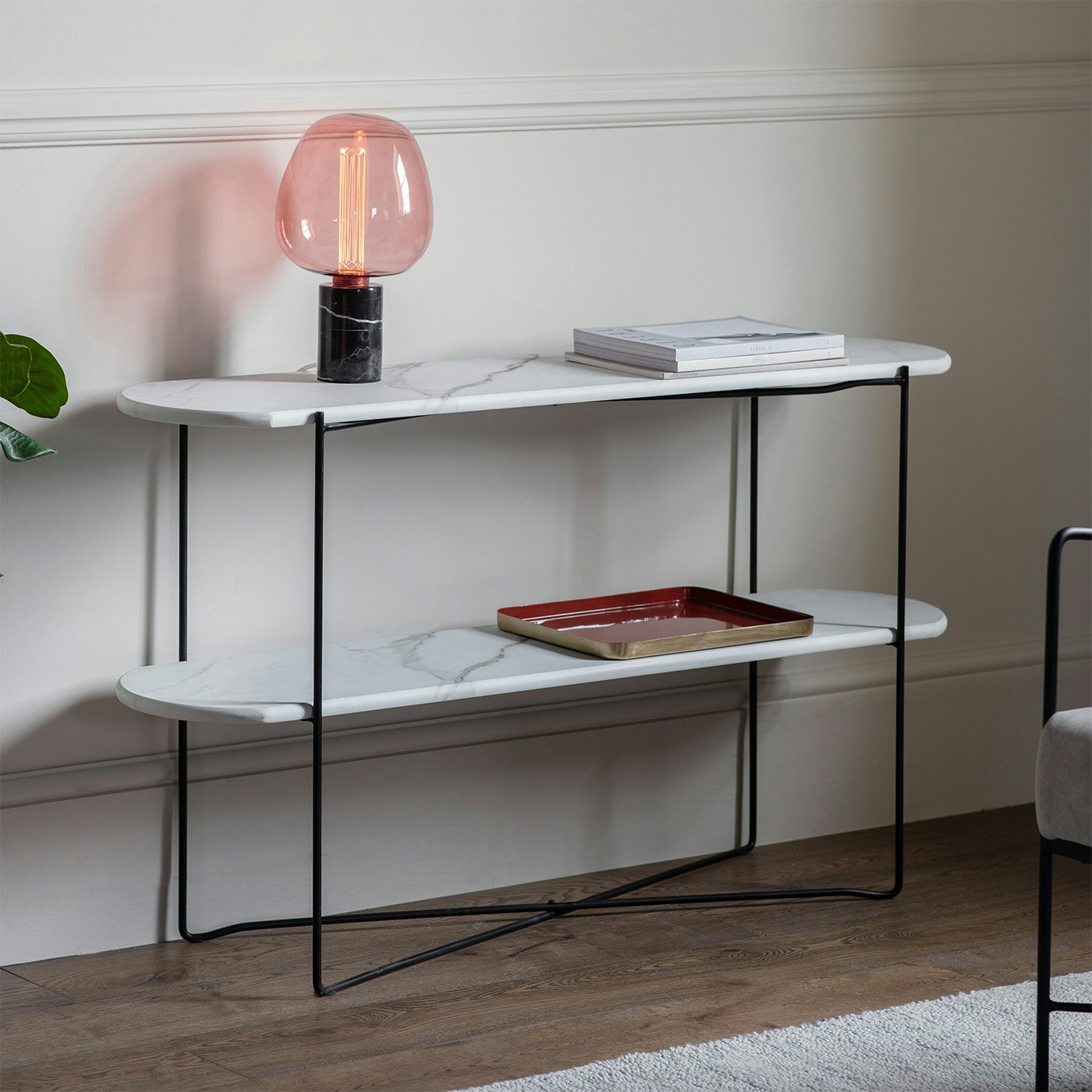 Console Table - White Marble by E.S. Designs