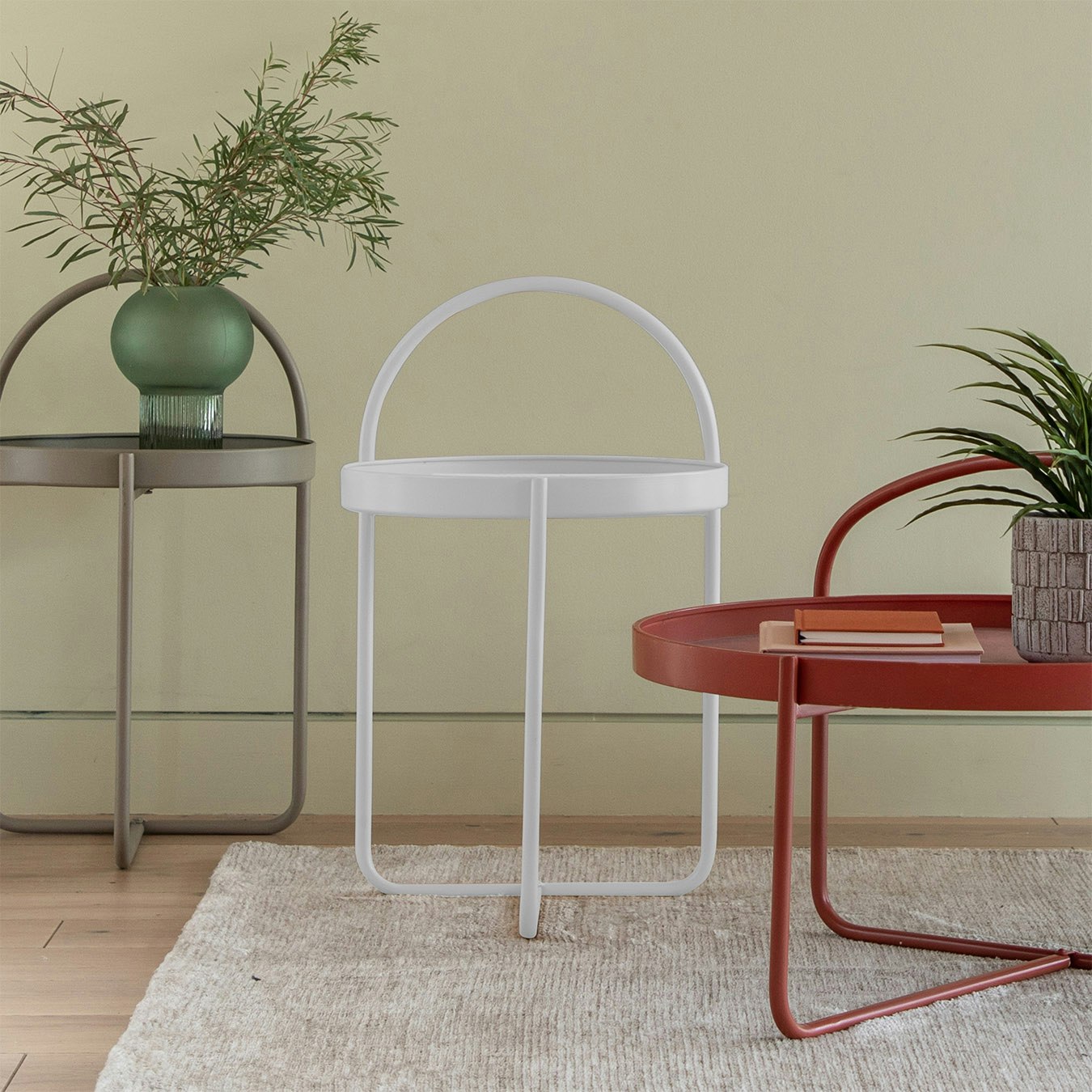 Tray Style Side Table - White by E.S. Designs