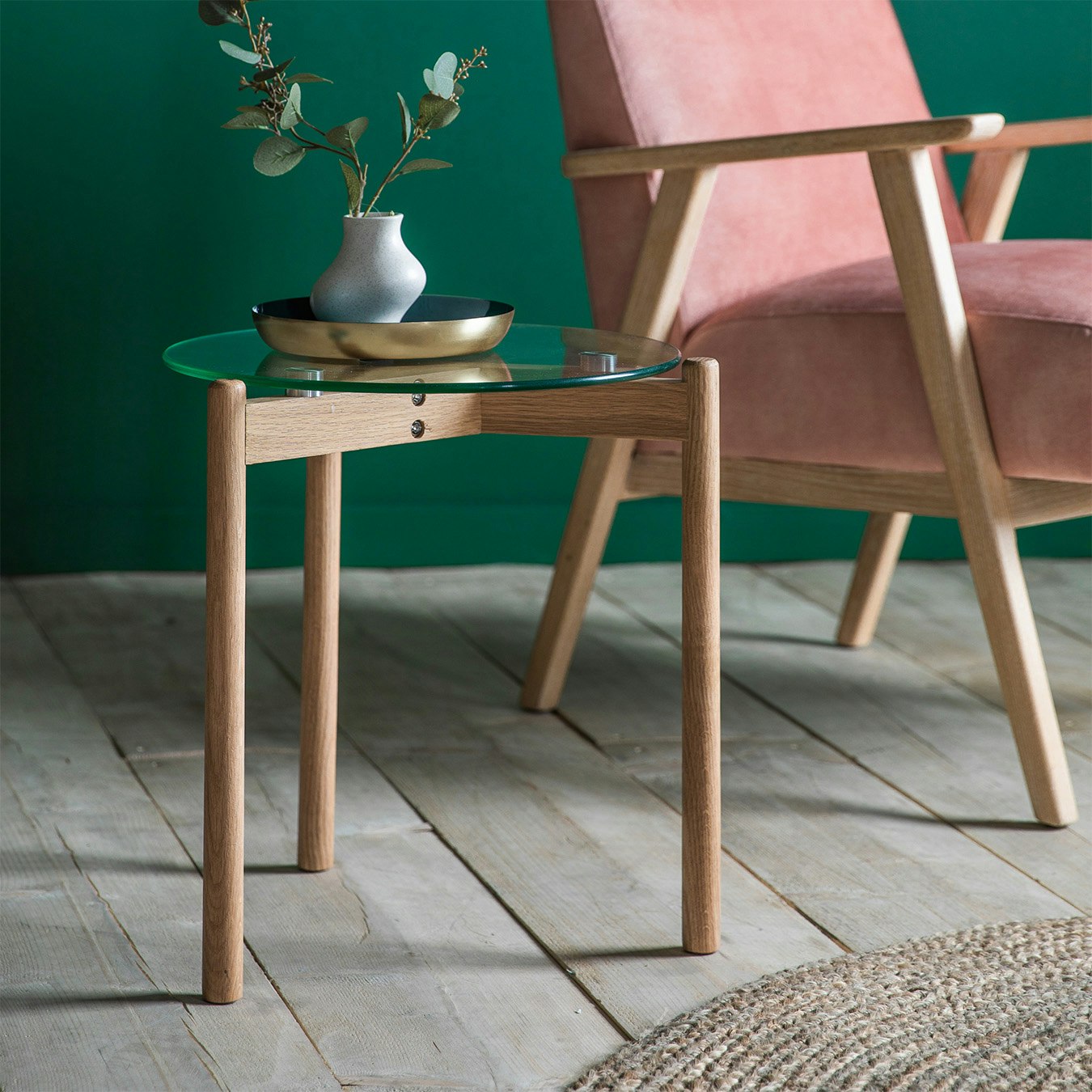 Contemporary Side Table - Oak by E.S. Designs