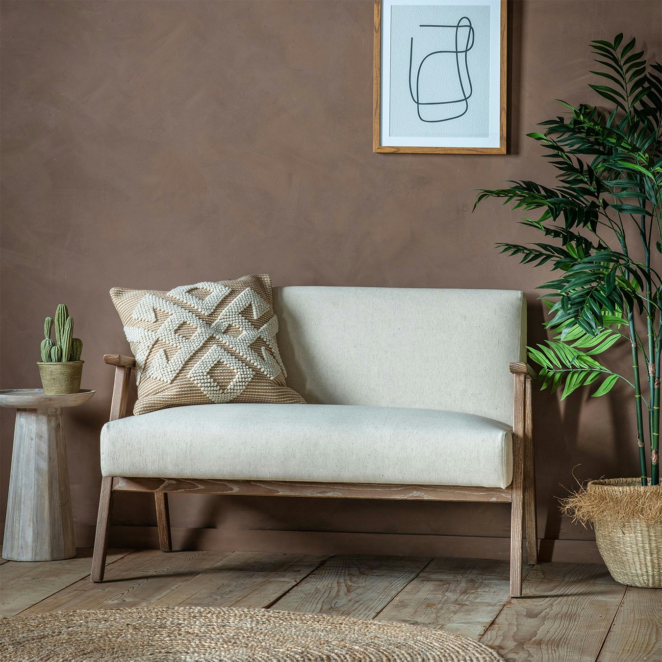 2-Seater Sofa - Natural by E.S. Designs