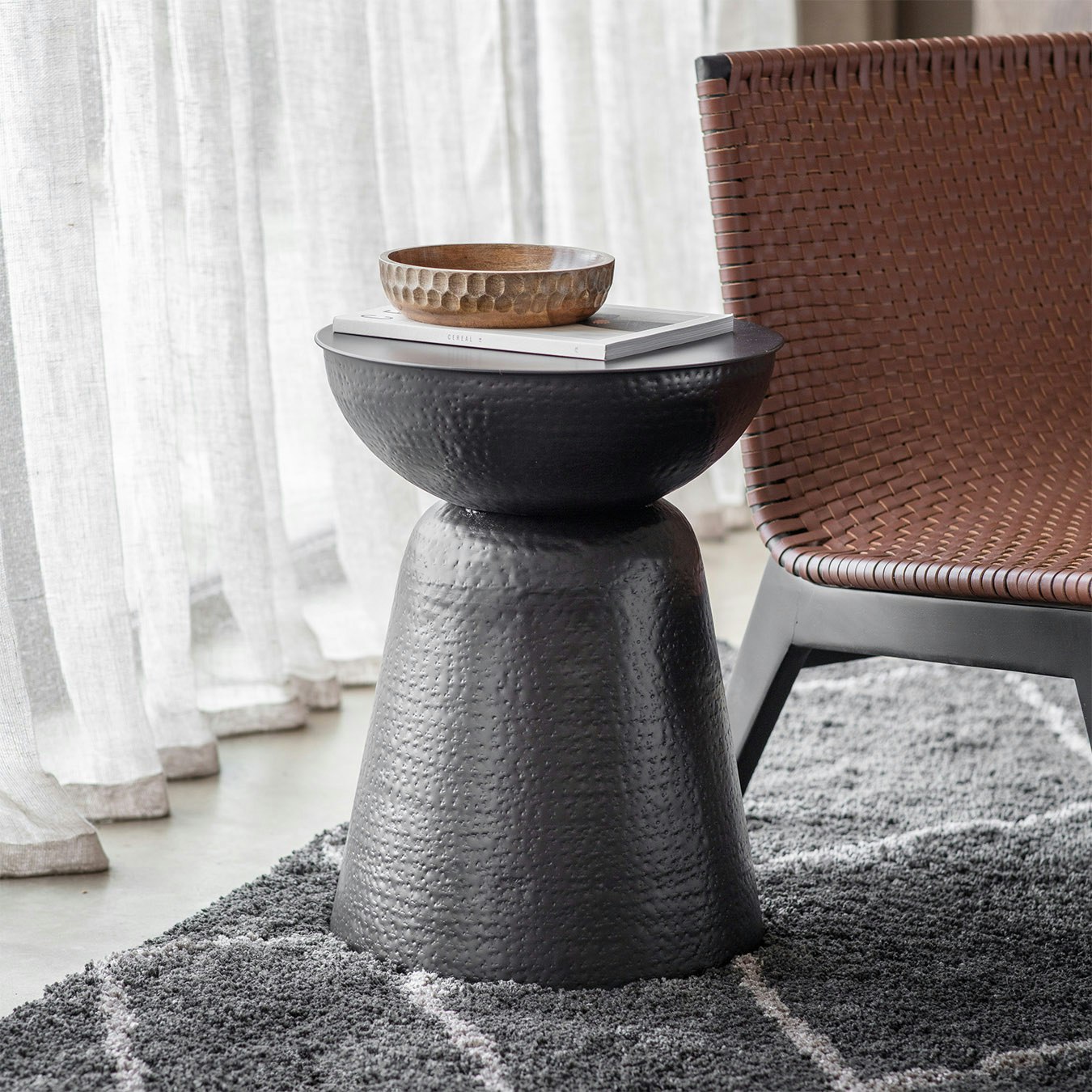 Side Table - Black/Iron by E.S. Designs