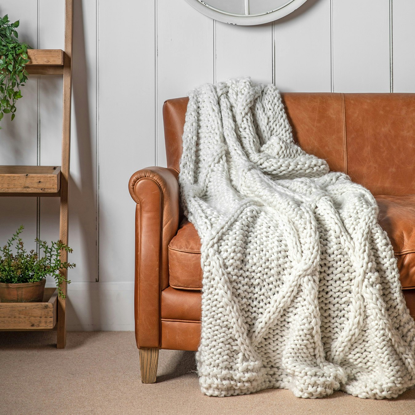 Diamond Throw - Cream by E.S. Designs