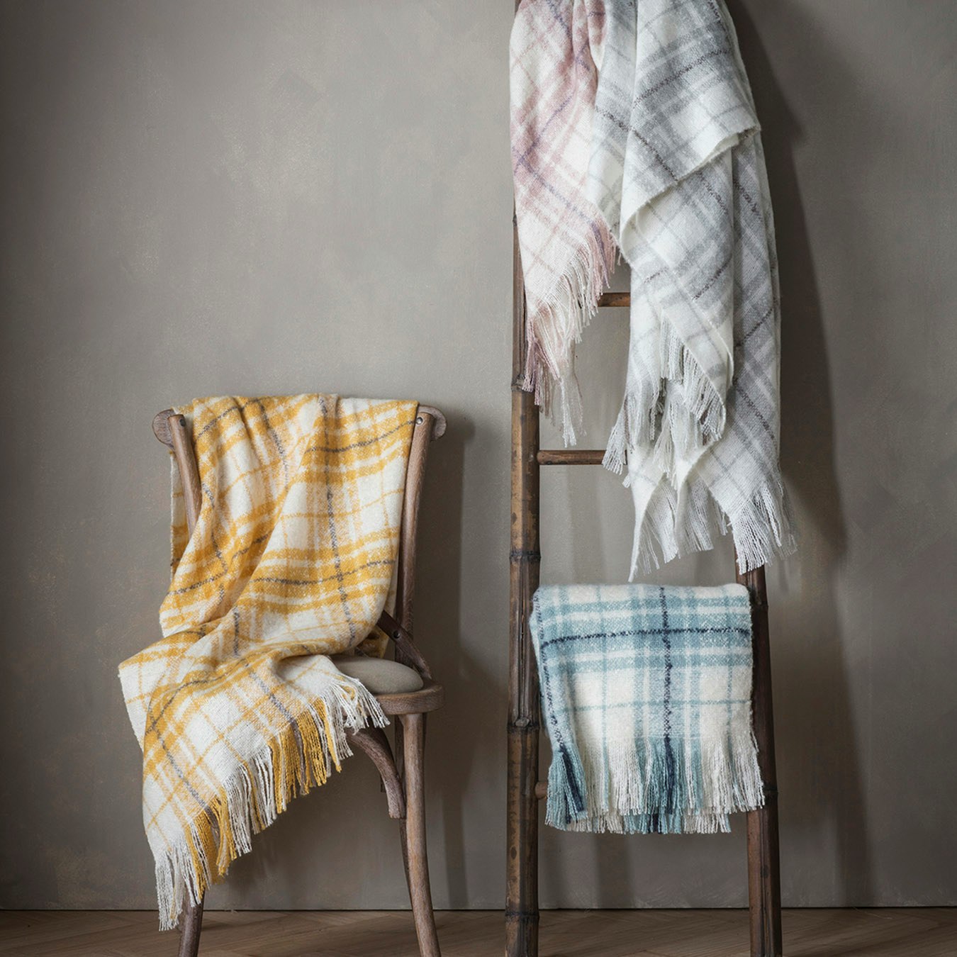 Faux Mohair Throw - Grey by E.S. Designs