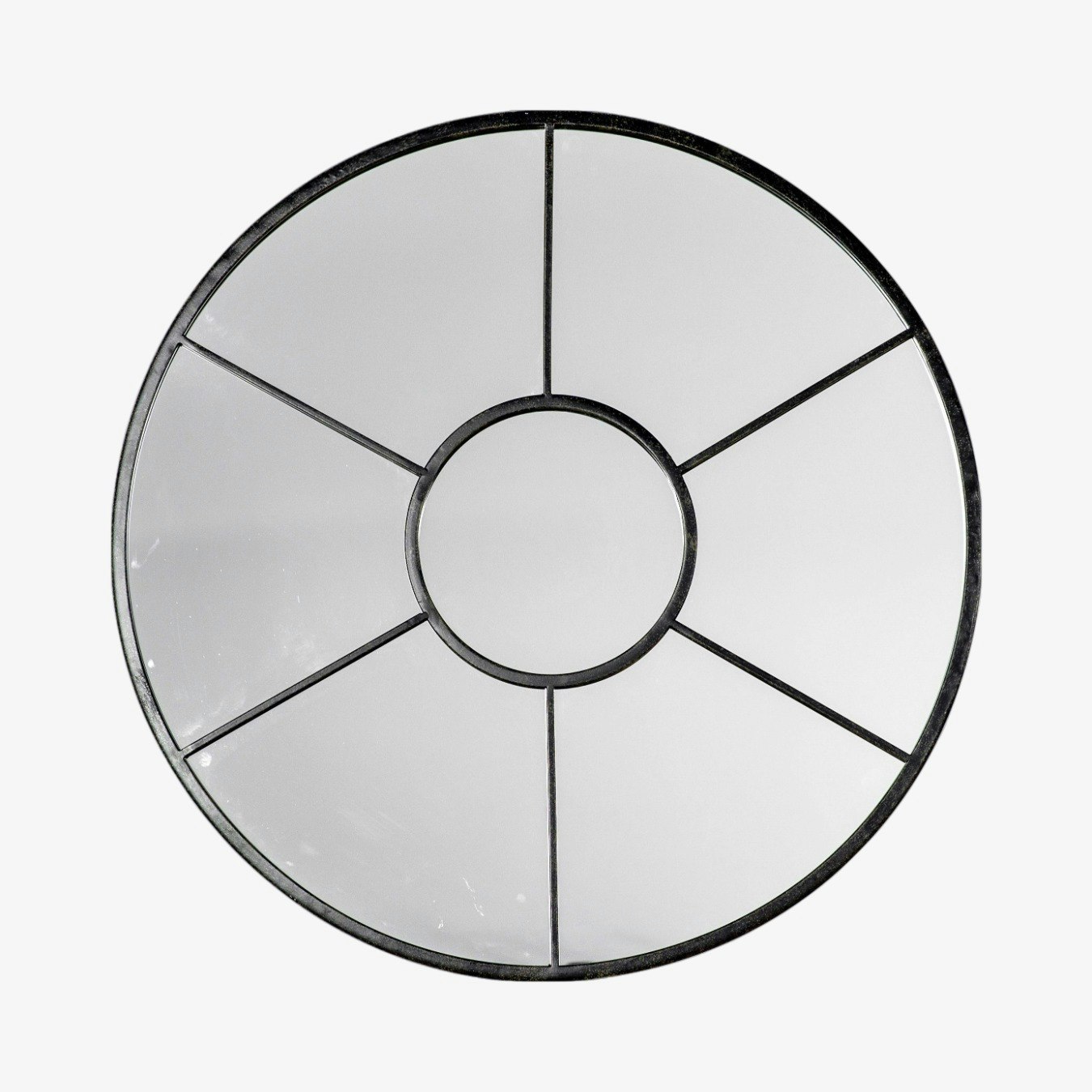 Round Window Style Mirror - Black by E.S. Designs