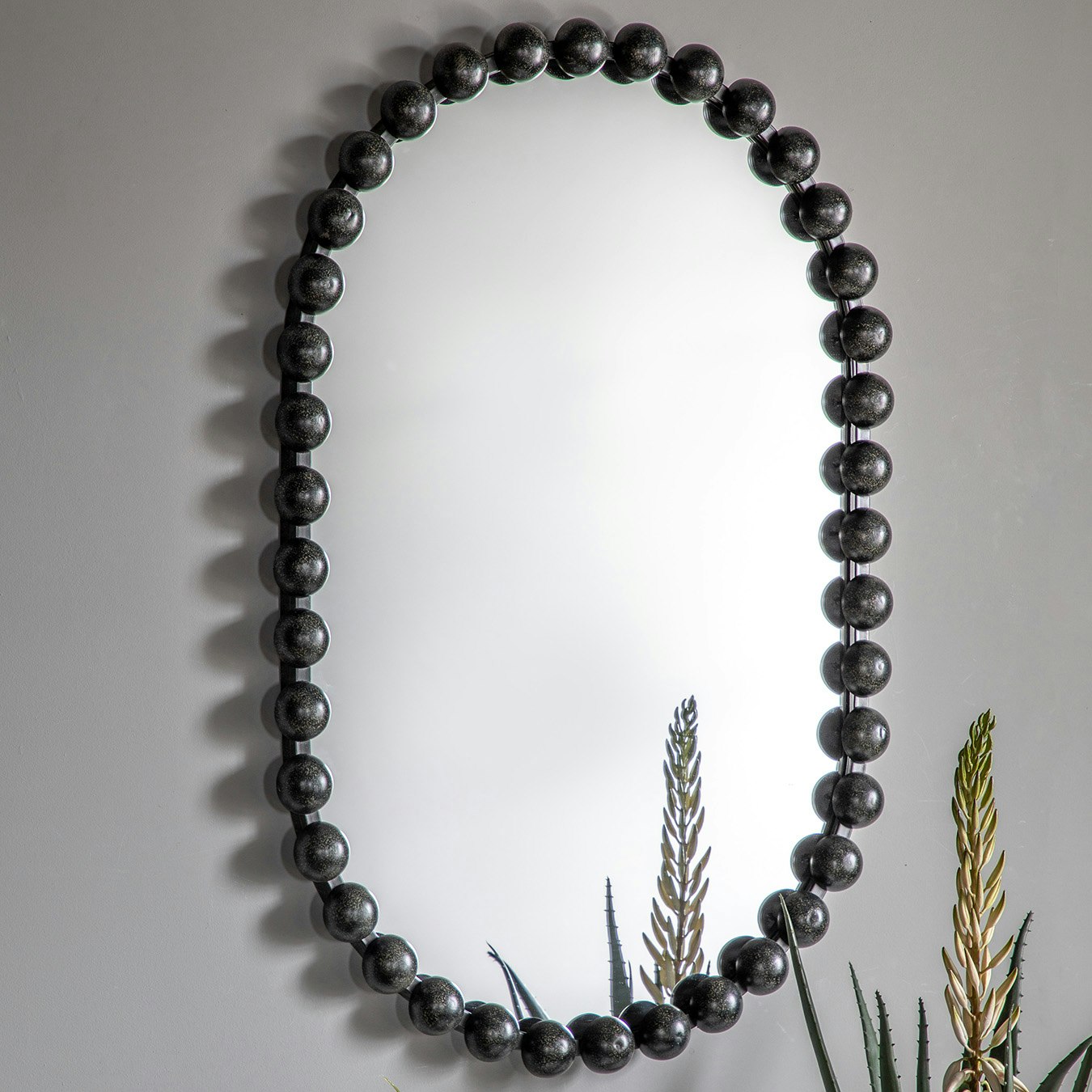 Beaded Mirror - Black by E.S. Designs