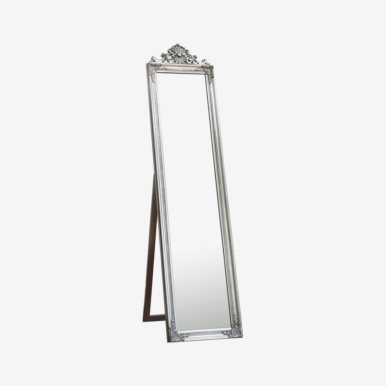 Cheval Mirror - Silver - Wood by E.S. Designs