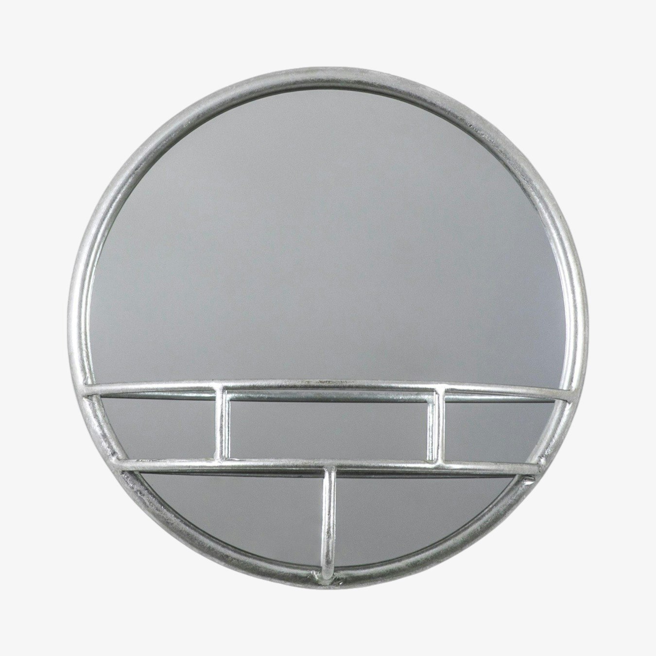 Industrial Round Mirror - Silver by E.S. Designs